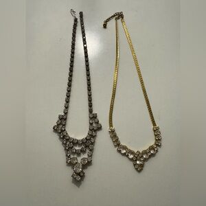 Pair of Vintage Crystal Rhinestone Necklaces *READ*